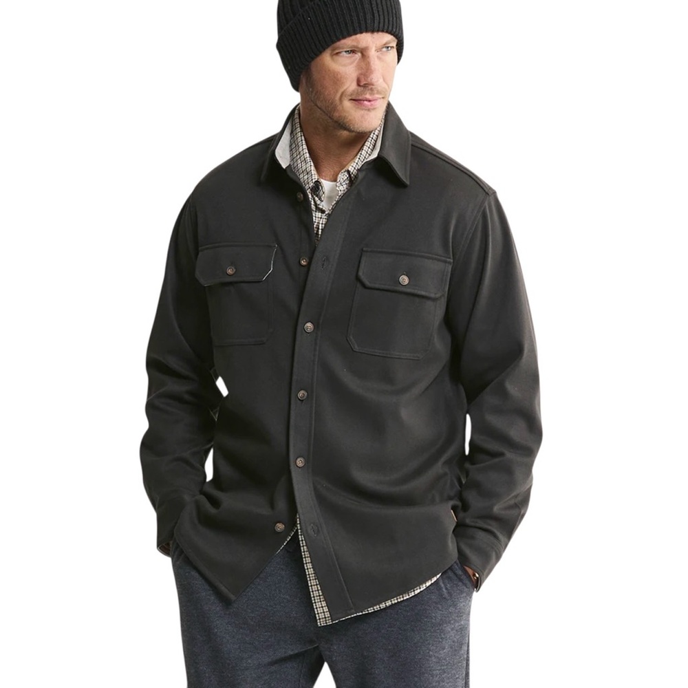 Jach’s‎ New York Black Brushed Twill Overshirt Size Medium